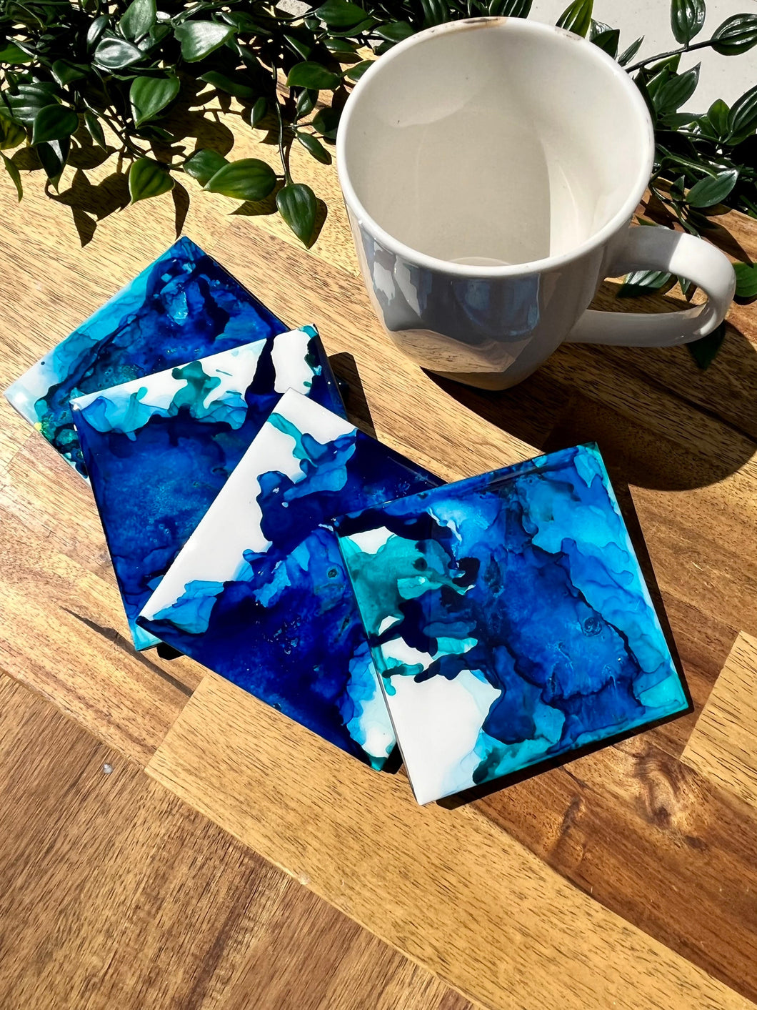 Deep Blue Resin Coasters