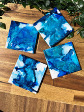 Load image into Gallery viewer, Blue Splash Resin Coasters
