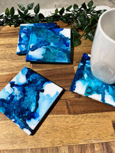 Load image into Gallery viewer, Blue Splash Resin Coasters
