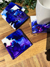 Load image into Gallery viewer, Purple Violet Resin Coasters
