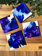 Load image into Gallery viewer, Purple Violet Resin Coasters
