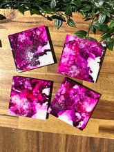 Load image into Gallery viewer, Dark Pink Sunrise Resin Coasters
