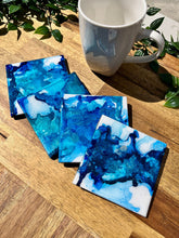 Load image into Gallery viewer, Blue Splash Resin Coasters
