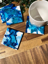 Load image into Gallery viewer, Blue Splash Resin Coasters
